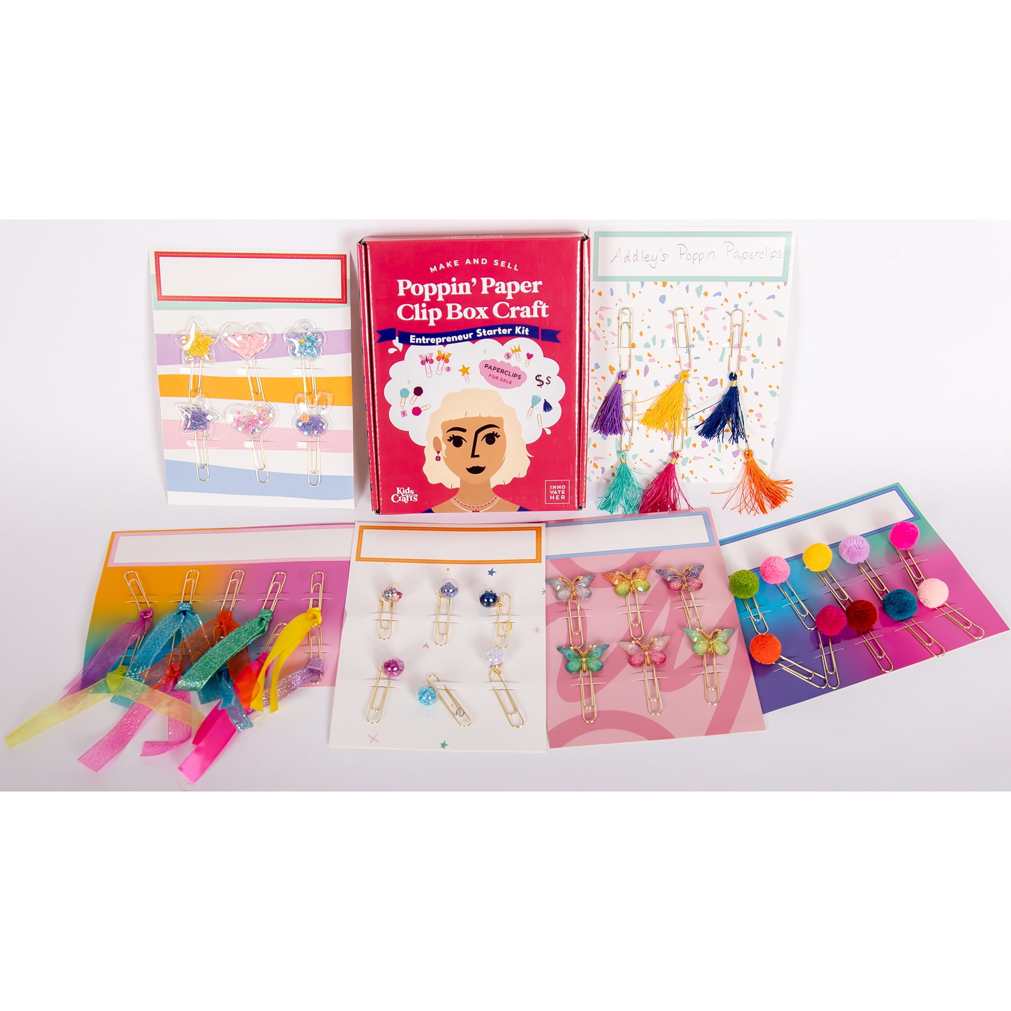 DIY Make & Sell Poppin' Paper Clip Box Craft Kit Business - Entrepreneur Starter Kit, Kids Girls Tweens, Ages 7+