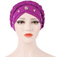 thumbnail image 4 of Bangcool Turban Couvre-Chef Torsadé Bonnet de Coton Couvre-Chef Couverture de Cheveux Wrap Sleep Hat, 4 of 10