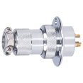 thumbnail image 3 of 15 piezas Conector de clavija de aviación Placa de brida redonda Adaptador de cable de metal 15 A 250 V 25 mm BEM25-3Y (3 pines), 3 of 14