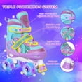 thumbnail image 4 of Patines de ruedas con diseño de unicornio arcoíris para niñas de 5 a 8 años, 4, 5, 6, 7, patines cuádruples ajustables de 4 tamaños con todas las ruedas iluminadas, el mejor regalo de cumpleaños para, 4 of 7
