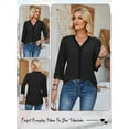 thumbnail image 7 of Hibeli Womens Crochet V Neck 3/4 Sleeve Solid Color Blouse, 7 of 7