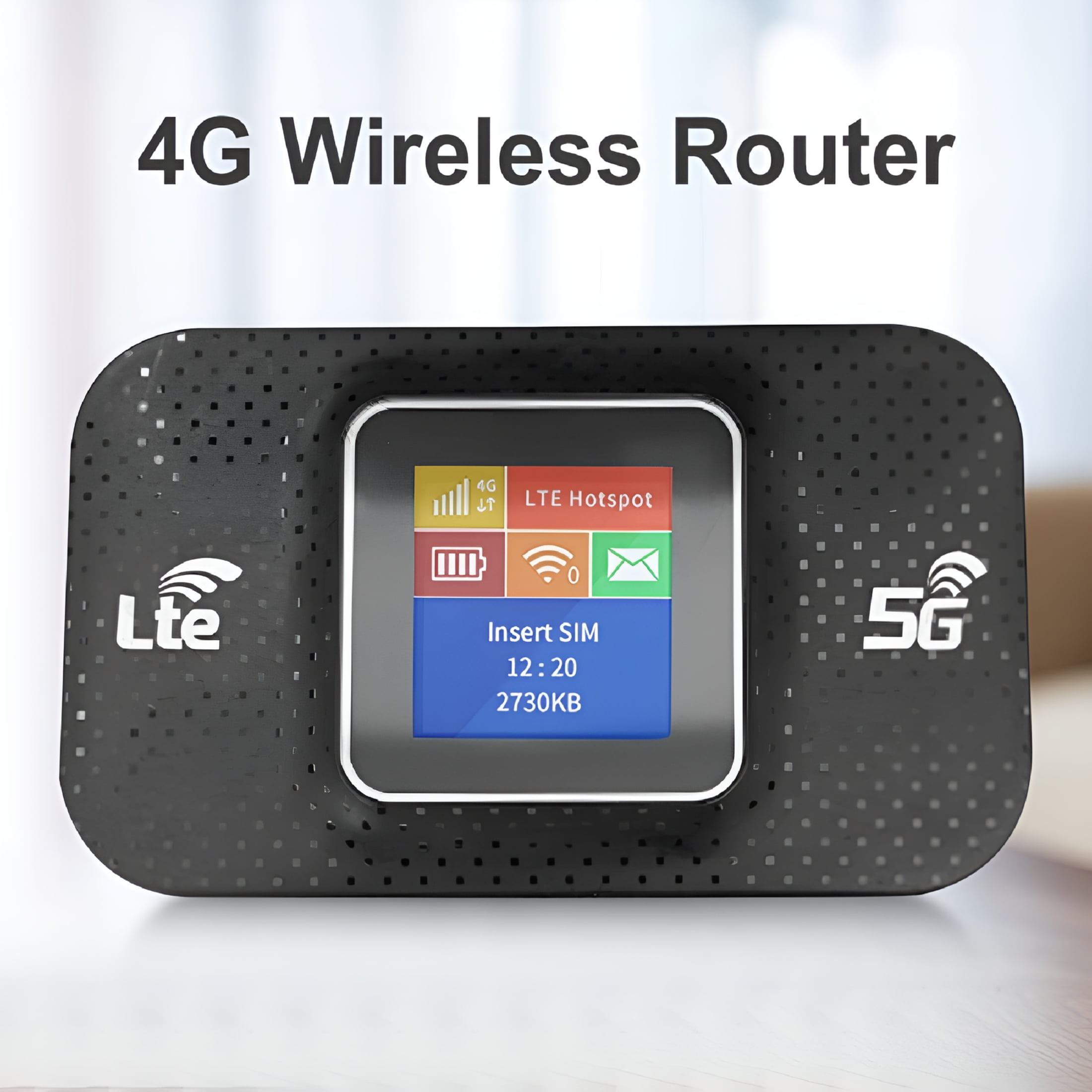 GJX 4G LTE Modem Wireless Router, SIM Card Slot Wireless Portable Router, Mini Hotspot 150Mbps Mobile Broadband WIFI Router (Black)