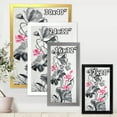 thumbnail image 4 of Designart 'Pink Vintage Lotus Flower and Monochrome Leaves' Traditional Framed Art Print, 4 of 4