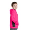 thumbnail image 3 of Sport-Tek Youth Sport Wick Fleece Colorblock Hooded Pullover-XS (Neon Pink/ Black), 3 of 6