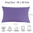 thumbnail image 3 of PiccoCasa 2 Pack Egyptian Cotton Pillowcases with Zipper King Purple, 3 of 8