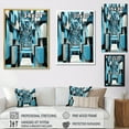 thumbnail image 4 of Designart "Focused Blue Op Art A Visual Journey VI" Abstract Floater Framed Wall Decor, 4 of 7