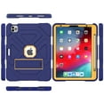 thumbnail image 6 of Dteck Case for iPad Pro 11 4th Gen 2022/ 3rd Gen 2021/ 2nd Gen 2020/ 1st Gen 2018 , Military Grade Shockproof Silicone Kickstand Cover for iPad Air 5 / iPad Air 4, Navy + Yellow, 6 of 6