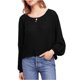 thumbnail image 1 of Free People - Blusa con espalda abierta para mujer, color negro, pequeÃ±a Free People Pull-over, 1 of 2