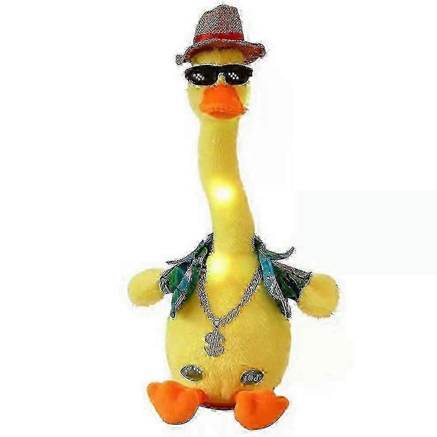 2025 Interactive Dancing Singing Duck Plush Toy with Recording, Lights, and 120 Songs