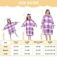 thumbnail image 4 of FORMRS Wearable Blanket Hoodie with Sleeves for Kids Cozy Flannel Sweatshirt, Purple and White Pattern, 4 of 7