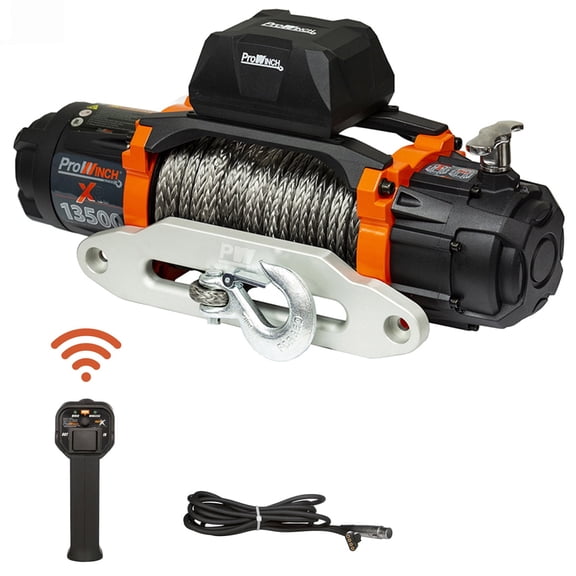 Prowinch 13500 lbs Electric Waterproof Winch Synthetic Rope Aluminum 12V Wireless