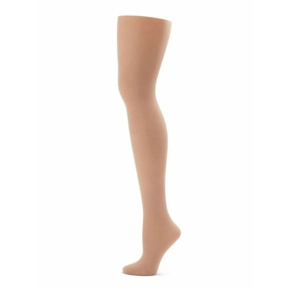 Capezio Adult Elastic Waistband Ultra Soft Tactel Nylon & Spandex Footed Tight 1X/2X, Caramel