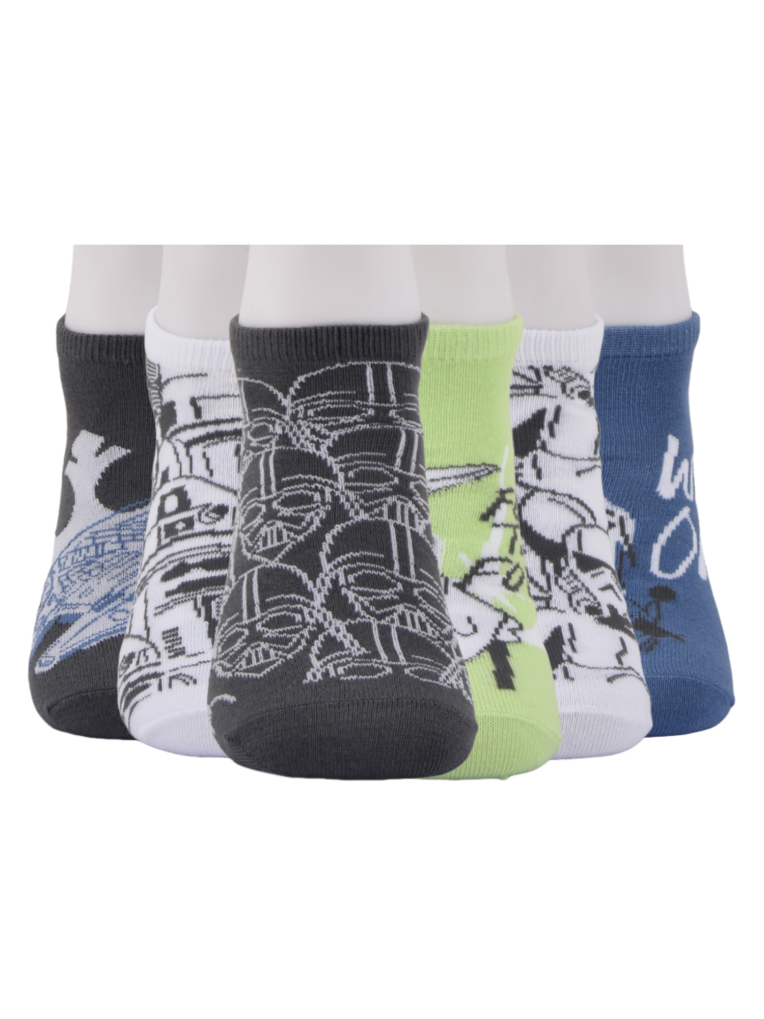 Star Wars No Show Socks, 6-Pack, Sizes M Boys