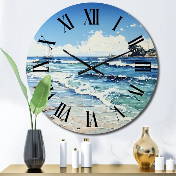 Designart "Beach Reverie in a Photo I" Nautical & Beach Oversized Wall Clock