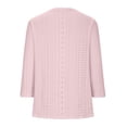 thumbnail image 4 of 3/4 Length Sleeve Womens Tops Fashion Solid Shirts Trendy Casual Crew Neck Blouses Summer Ladies Loose Comfy Tees Ladies Going Out Tops, 4 of 5