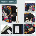 thumbnail image 5 of Small Wallet For Women Bifold Leather Pocket Coin Credit Card Holder With RFID Blocking Two Sugar Skull, 5 of 6