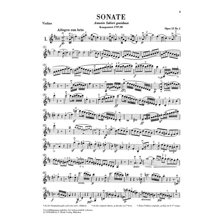 G. Henle Verlag Sonatas for Piano And Violin Volume I By Beethoven