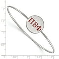 thumbnail image 2 of 925 Sterling Silver Rh-plated LogoArt Pi Beta Phi Enameled Slip-on Bangle; 7 inch; for Adults and Teens; for Women and Men, 2 of 2
