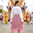 thumbnail image 4 of Women's Solid Tulle Skirts High Low Layered A-line Skirt Irregular Tutu for Women - Puffy Fairy Skirt Elastic High Waist Sparkly Dance Skirts - Skirts for Daily Party Club Watermelon Red S, 4 of 6