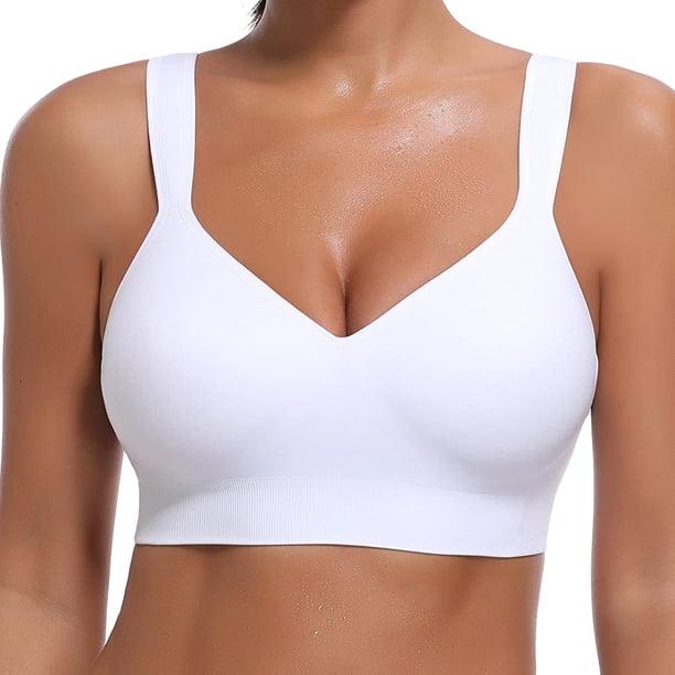 PEASKJP Smoothing Bra for Women Criss-Cross Back Padded Strappy