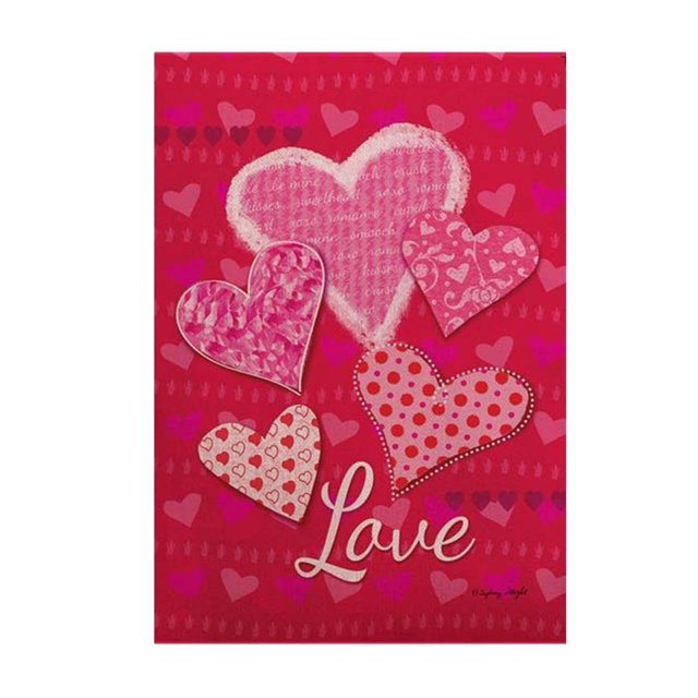 Decoración colgante de bandera del Día de San Valentín, 30cm x 45cm, bandera de San Valentín, cartel, bandera de jardín para cumpleaños, compromiso de , estilo F mayimx Bandera del día de San Valentín