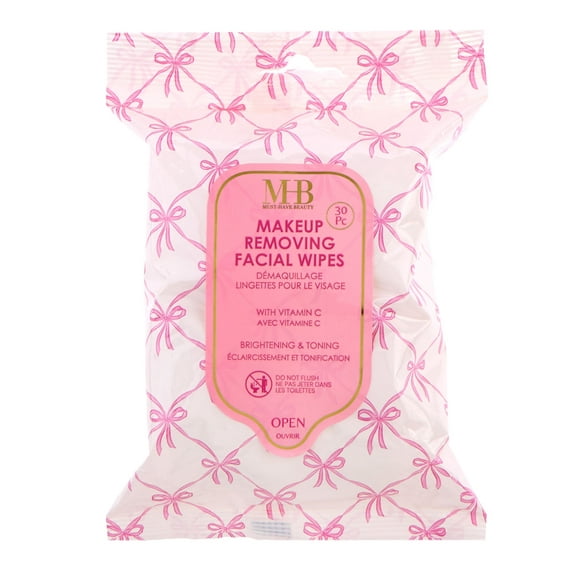 MHB Gentle Makeup Removing facial wipes for Face and Eyes, 30 pack
