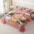 thumbnail image 3 of Homewish Funny Chihuahua Dog Quilt Full,Kawaii Floral Full Bedspread Sets,Pink,3pcs, 3 of 7