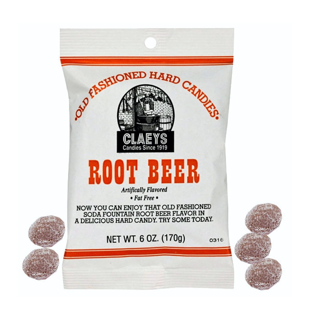 Claey's Sanded Sugar Hard Candy 6 - 6 oz. Bags Root Beer Drops