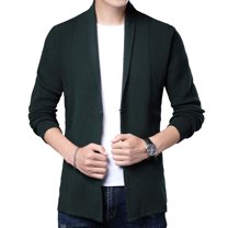 SWSMCLT Men's Cardigan Sweaters Lightweight Long Sleeve Cardigan Cable Knit Fashion Cozy V Neck Casual Outerwear Green 38