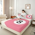 thumbnail image 4 of Castle Fairy Female Men Women Sport Billiards Twin Sheet Sets 3pcs,Jungle Animal Cheetah Print Twin Fitted Sheet Microfiber,Pink Brown Breathable Flat Sheet,Super Cozy Room Decor, 4 of 7