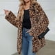 thumbnail image 5 of Chaqueta de abrigo larga y cálida para mujer, de invierno, lisa, con cuello vuelto, 5 of 9