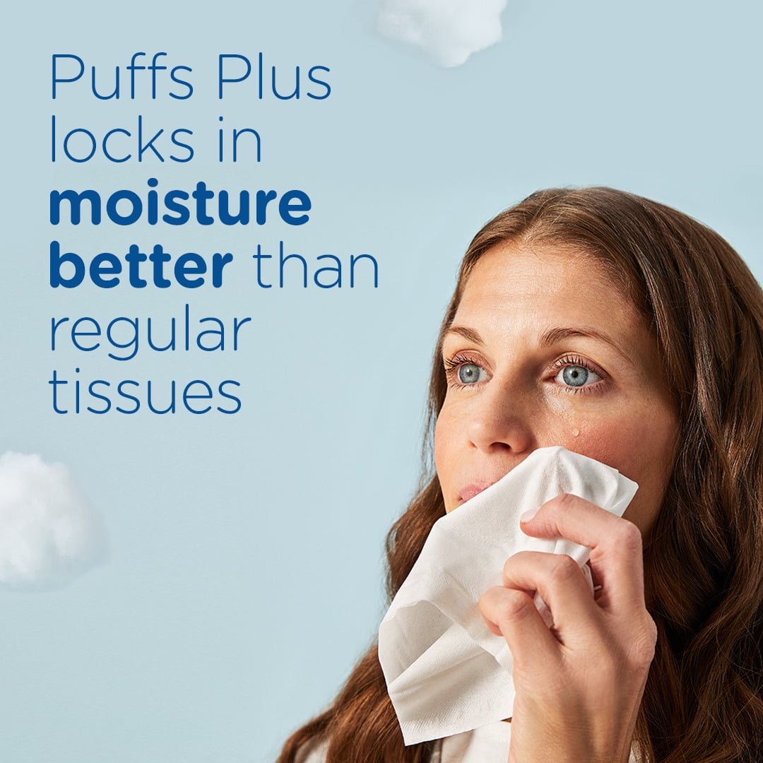 Puffs Plus Lotion Facial Tissue, 18 Cubes, 56 Tissues per Box
