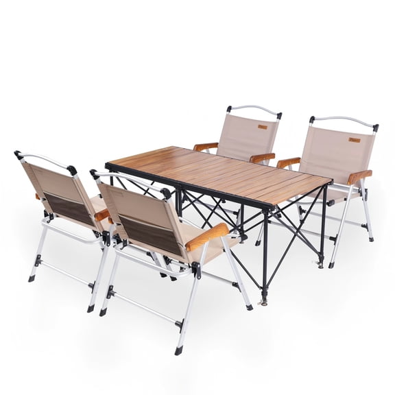 Folding Camping Table,with Adjustable Legs,Portable Outdoor BBQ & Picnic Table, Easy Storage
