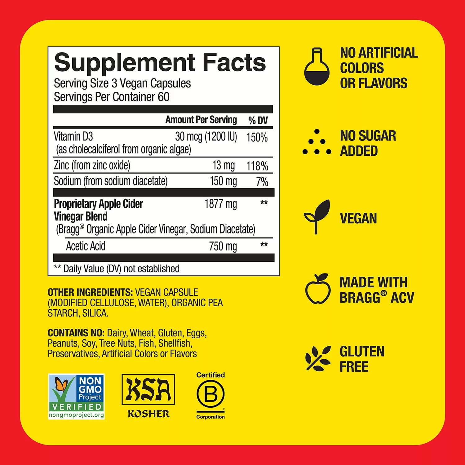 Bragg Apple Cider Vinegar, 180 Capsules
