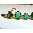 thumbnail image 2 of 22.86ct bright green natural emerald diamonds tennis bracelet 14kt, 2 of 7