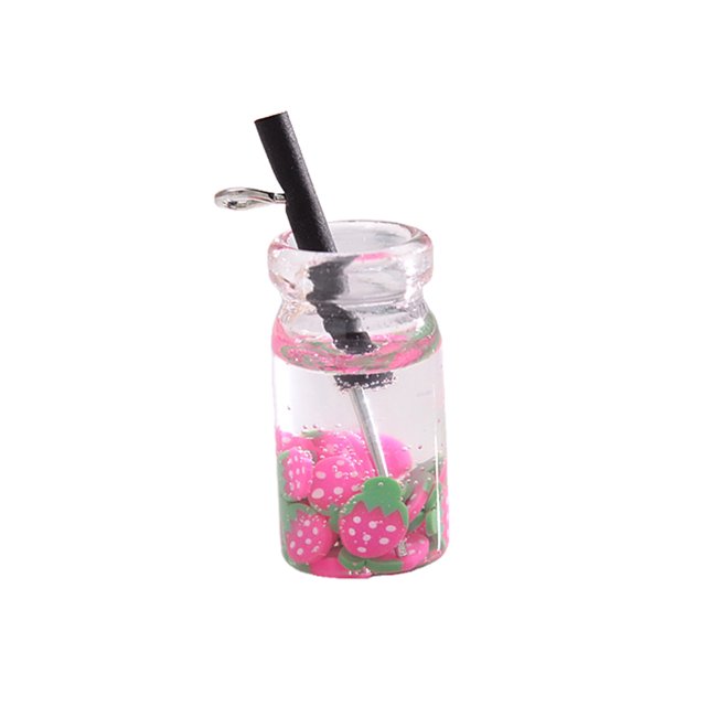 Naiovety Llavero Multiusos Mini Pendiente Forma de Fruta Llavero Vidrio Mano de obra Colgante Artesanía Llavero White10 * 18mm Artesanía rosa rojo 11 * 14 mm Naiovety HA061535-03
