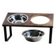thumbnail image 4 of Soporte para comederos de perros con 2 cuencos de acero inoxidable, comedero doble para mascotas, comedero para gatos, comederos de madera, 4 of 10
