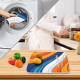 thumbnail image 3 of Yayeee Dish Drying Mat for Kitchen Counter 18" x 24" Microfiber Super Absorbent Coffee Decorative Pad, Orange Abstract Wavy, 3 of 9