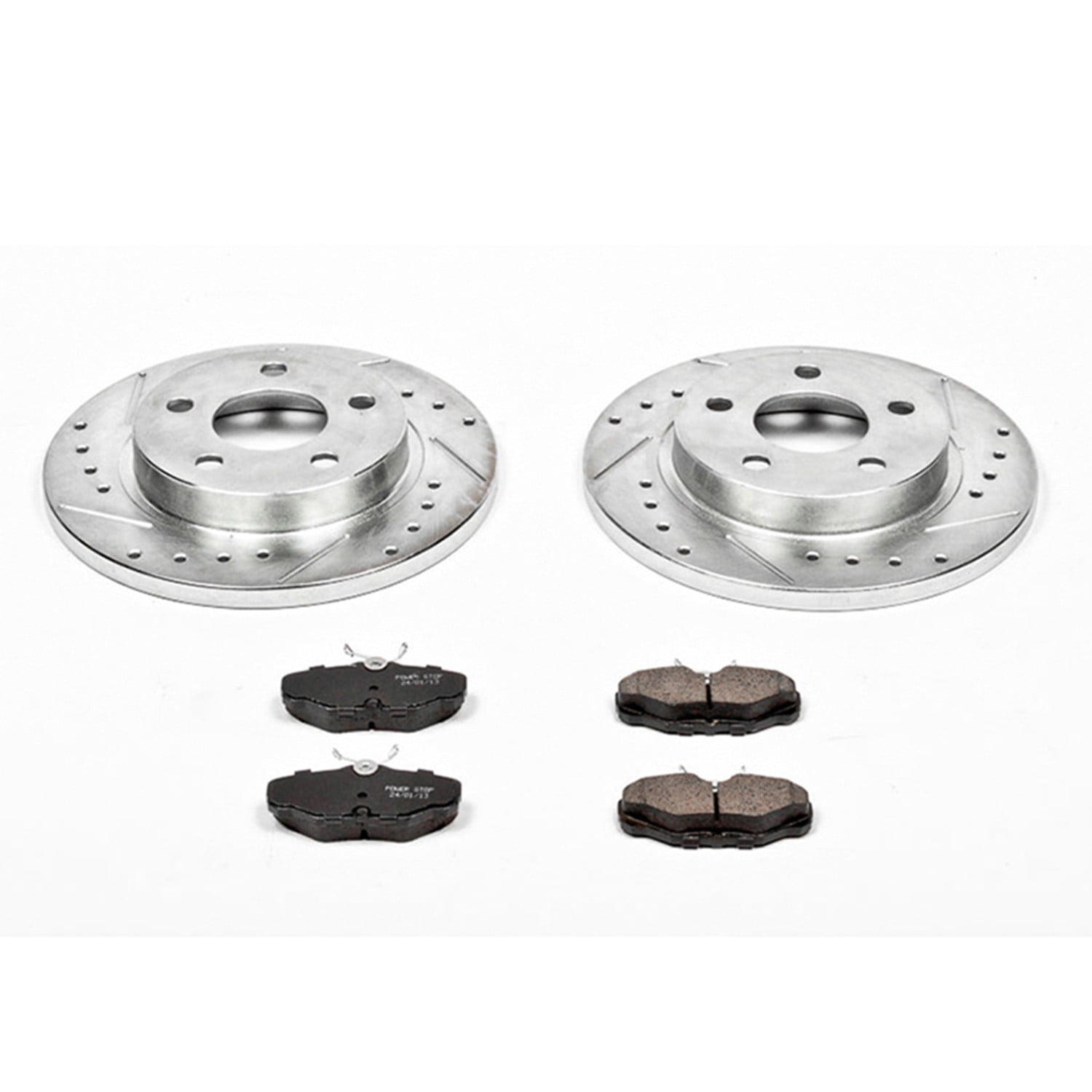 PowerStop Rear Z23 Evolution Sport Carbon-Fiber Ceramic Brake Pad and Drilled & Slotted Rotor Kit Fits: FORD LINCOLN MERCURY Select Models K1298