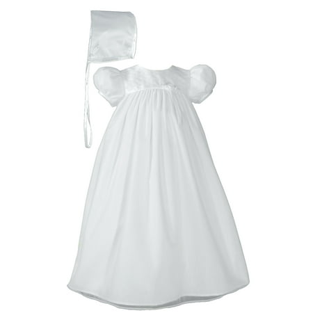 

Baby Girls White Embroider Taffeta Christening Dress