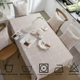 thumbnail image 3 of Firefly Hope Thick Rustic Burlap-Cotton Linen Tablecloth, Rectangular, Waterproof & Wrinkle-Free Cover for Kitchen & Dining, 55"x55", Khaki, 3 of 4