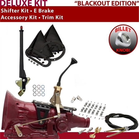 American Shifter TH350 Shifter Kit Black 8 in. E Brake Cable Clamp Clevis Trim Kit for EDFD9
