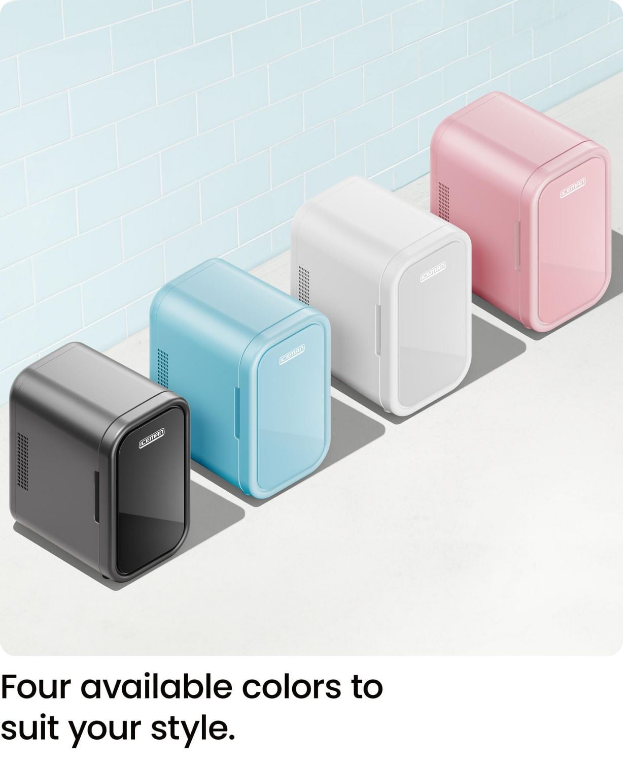 ICEMAN Portable Mini Fridge w/ 8 355 ml (12oz) Can Capacity, Cools and Heats, Car Plug Included - Black, New