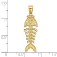 thumbnail image 3 of FB Jewels 14K Yellow Gold 3D Fishbone Pendant Textured and High Polish, 3 of 5