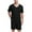 Black, variant on YYDGH Men's 2 Piece Pjs Sets Short Sleeve V Neck T Shirt and Elastic Waist Shorts Sets Casual Summer Loose Fit Loungewear Tracksuit