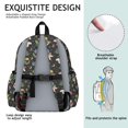 thumbnail image 5 of Mushroom and Moon Black Pattern Cute School Backpack with Padded Back and Adjustable Shoulder Straps 13.4"x11"x4.7", 5 of 5