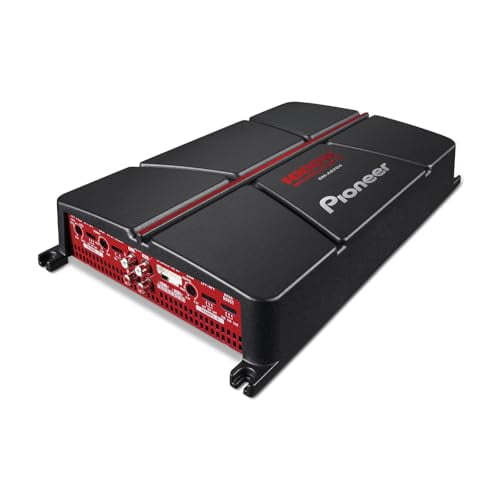 Pioneer GM-A6704 Amplificador de coche de clase A/B de 4 canales, salida de potencia máxima de 1000 vatios, 60 vatios RSM, tecnología de amplificador de clase AB, filtros variables de paso alto y bajo