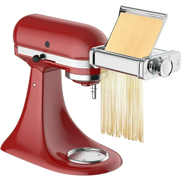 3-in-1 Pasta Attachment for KitchenAid Stand Mixer, Stainless Steel Pasta Maker for KitchenAid Mixer Attachments, Pasta Maker Includes Pasta Roller, Spaghetti & Fettuccine Cutter