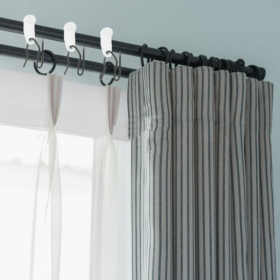 Minkissy 30Pcs Metal Drapery Pins Hooks for Pleated Curtains Heavy Duty Black Curtain Track Sliding Hooks