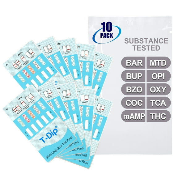 Mintegrity [10pk] - 10-Panel Dip Card Instant Urine Drug Test - (BAR/BUP/BZO/COC/mAMP/MTD/OPI/OXY/TCA/THC) #MT-WDOA-7104